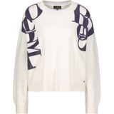 Monari Dames trui ecru (Maat: 36) - Tekst - Halslijn: Ronde hals,