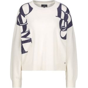 Monari Dames trui ecru (Maat: 36) - Tekst - Halslijn: Ronde hals,