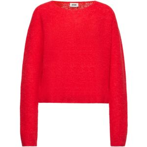 Drykorn Dames trui rood (Maat: M) - Effen - Halslijn: Ronde hals,