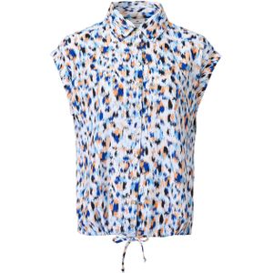 HV Society Blouse blauw (Maat: 42) - Halslijn: Kraag,