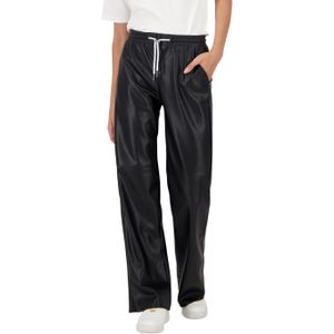 monari - Broek - Zwart - Imitatieleder - Loosefit - Lang/maxi