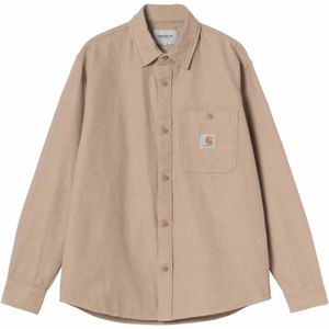 Carhartt WIP Heren overhemd lange mouw bruin (Maat: S) - Effen