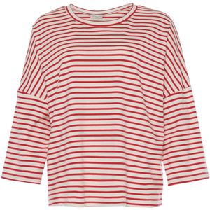 JcSophie T-shirt rood (Maat: XL) - Streep - Halslijn: Ronde hals,