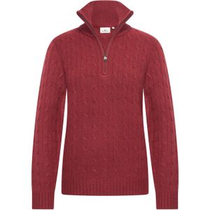 HV Society - HVSMea - Pullover - Bordeaux - Kabelpatroon - Opstaande Kraag met Rits