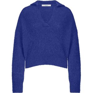 by-bar Dames trui blauw (Maat: M) - Effen - Halslijn: Polokraag,