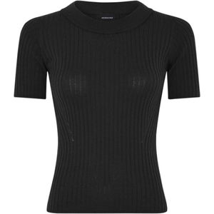 HERSKIND T-shirt zwart (Maat: L) - Effen - Halslijn: Ronde hals,