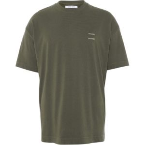 Samsøe Samsøe T-shirt groen (Maat: M) - Effen - Halslijn: Ronde hals,