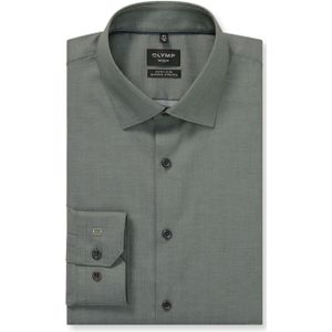 OLYMP No. Six Overhemd, super slim, New York Kent, Grijsgroen