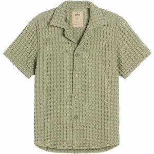 OAS Overhemd korte mouw groen (Maat: M) - Effen