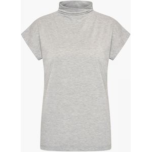 Aimée the Label T-shirt zilver (Maat: XS) - Halslijn: Opstaande kraag,