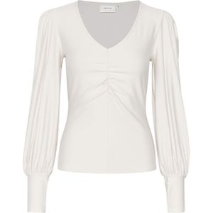 Gestuz Blouse ecru (Maat: S) - Effen - Halslijn: V-hals,