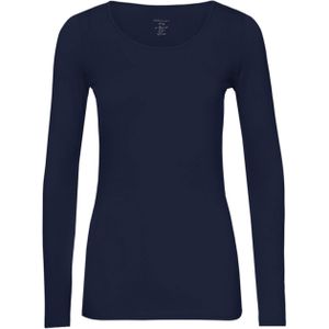 Marc Cain Essentials Longsleeve blauw (Maat: 40) - Effen - Halslijn: Ronde hals,