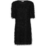 Freequent Dames jurk zwart (Maat: L) - Effen - Halslijn: Ronde hals,