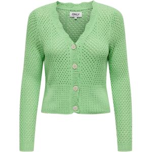 Only Vest groen (Maat: L) - Effen - Halslijn: V-hals,