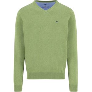 Fynch-Hatton Heren trui groen (Maat: S) - Mélange - Halslijn: V-hals,