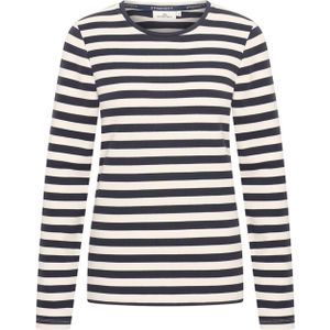 HV Society Dames longsleeve blauw (Maat: 36) - Streep - Halslijn: Ronde hals,