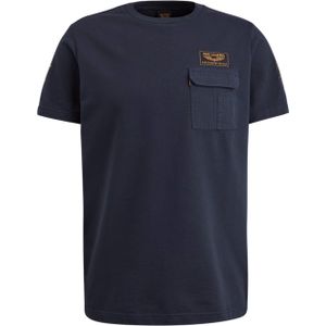 PME Legend T-shirt blauw (Maat: L) - Effen - Halslijn: Ronde hals,