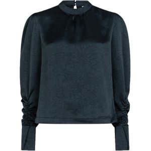 Dante6 Blouse groen (Maat: 40) - Effen - Halslijn: Opstaande kraag,