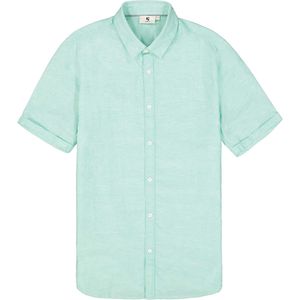 Garcia Overhemd korte mouw blauw (Maat: XL) - Effen