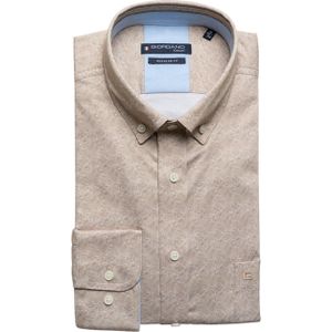 Giordano Overhemd lange mouw bruin (Maat: XL)
