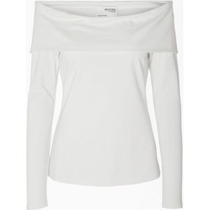 Selected Femme Blouse ecru (Maat: M) - Effen - Halslijn: Off shoulder,