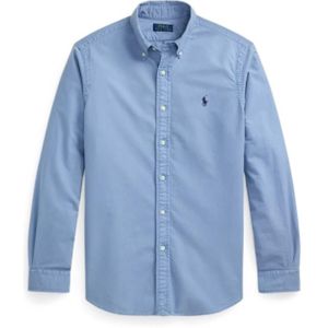 Ralph Lauren Heren overhemd lange mouw blauw (Maat: S) - Effen