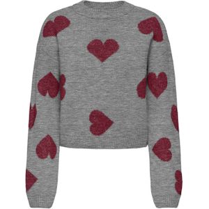 Only - Onlhappie Ls Pullover - Grijs - Damestrui