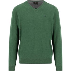 Fynch-Hatton Heren trui groen (Maat: M) - Effen - Halslijn: V-hals,
