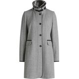 Gil Bret - Wollen Jas - Light Silver Melange - Knoopsluiting - Hoge Kraag