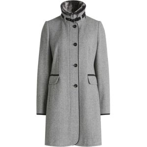 Gil Bret - Wollen Jas - Light Silver Melange - Knoopsluiting - Hoge Kraag