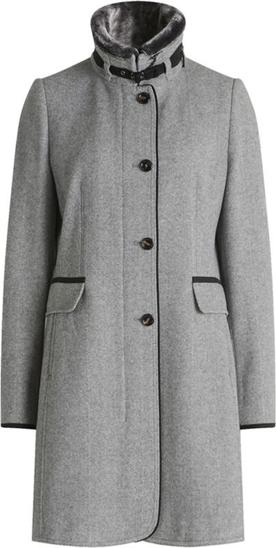 Gil Bret - Wollen Jas - Light Silver Melange - Knoopsluiting - Hoge Kraag