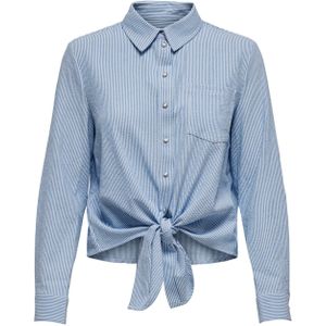 Only Blouse blauw (Maat: S) - Streep - Halslijn: Kraag,