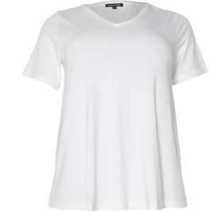 Base Level Curvy T-shirt wit (Maat: 48) - Effen - Halslijn: V-hals,