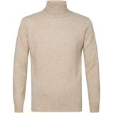 Profuomo Trui beige (Maat: S) - Mélange - Halslijn: Col,