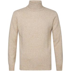 Profuomo Trui beige (Maat: S) - Mélange - Halslijn: Col,