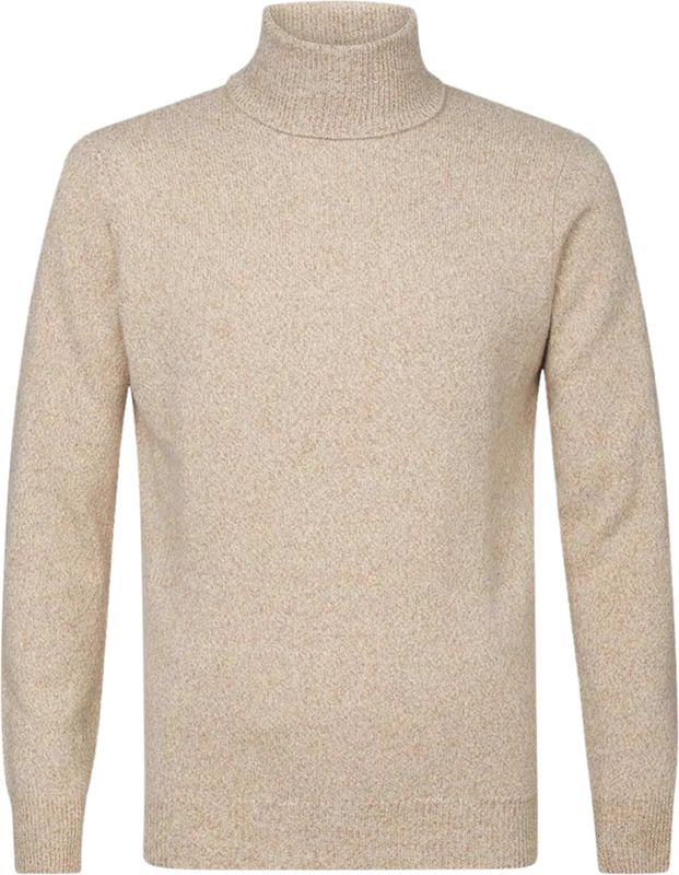 Profuomo Trui beige (Maat: S) - Mélange - Halslijn: Col,