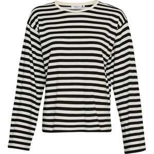 Moss Copenhagen T-shirt ecru (Maat: XS-S) - Streep - Halslijn: Ronde hals,
