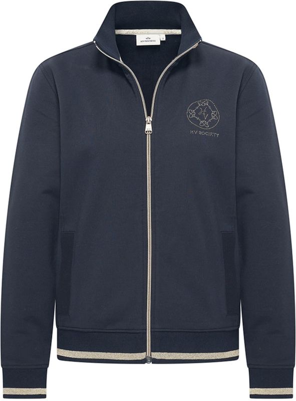 HV Society - HVSVerona - Cardigan - Blauw - Effen - Halslijn: Opstaande Kraag