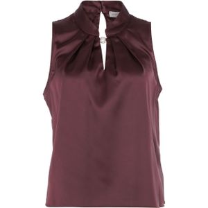 Rinascimento Top bordeaux (Maat: S) - Effen - Halslijn: Opstaande kraag,