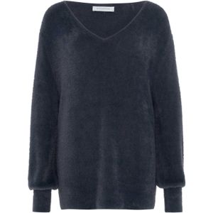 Rino & pelle Dames trui grijs (Maat: XS) - Effen - Halslijn: V-hals,