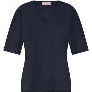 Studio Anneloes Dames t-shirt blauw (Maat: XXS) - Effen - Halslijn: V-hals,