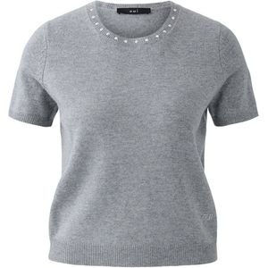 OUI Dames trui grijs (Maat: 36) - Mélange - Halslijn: Ronde hals,