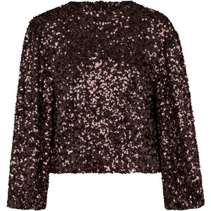 Studio Anneloes Dames top bruin (Maat: 2XL) - Halslijn: Ronde hals,