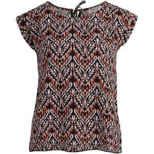 Enjoy Blouse bruin (Maat: 2XL) - Halslijn: Ronde hals,