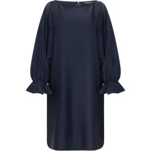 Betty Barclay Dames jurk blauw (Maat: 36) - Effen - Halslijn: Ronde hals,