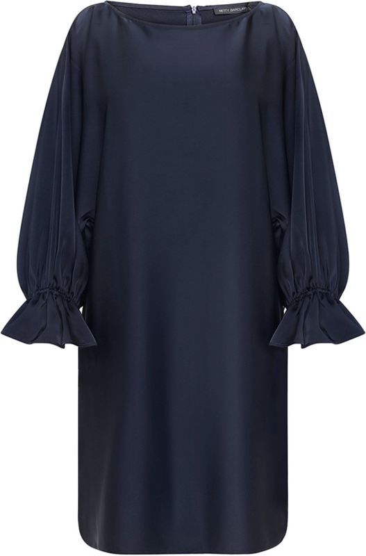 Betty Barclay Dames jurk blauw (Maat: 36) - Effen - Halslijn: Ronde hals,