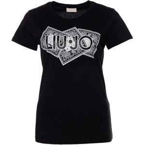 Liu Jo T-shirt zwart (Maat: S) - Fotoprint - Halslijn: Ronde hals,