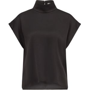 Drykorn Dames top bruin (Maat: 34) - Effen - Halslijn: Opstaande kraag,