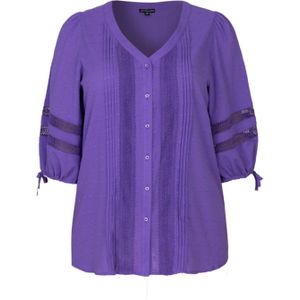 Exxcellent Blouse paars (Maat: 50) - Effen - Halslijn: V-hals,