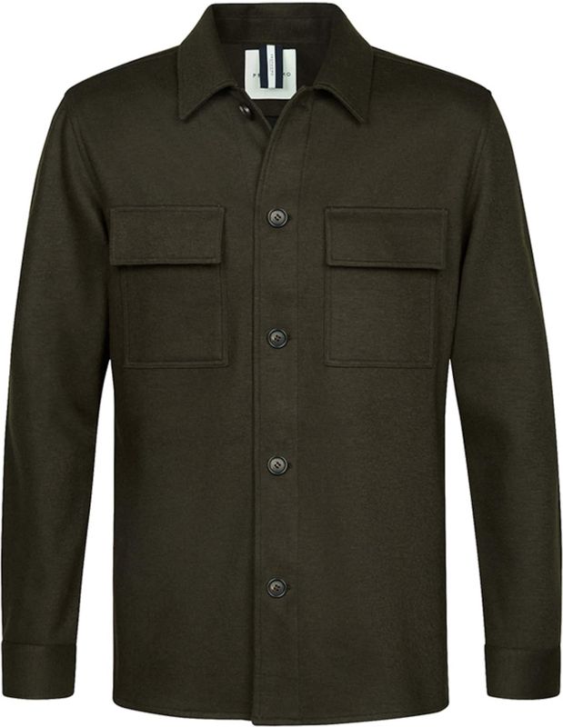 Profuomo Overshirt groen, Effen